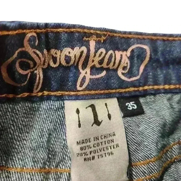 Spoon Jeans Distressed Medium Wash Five-Pocket Style Tall Jeans NWT - Picture 9 of 10